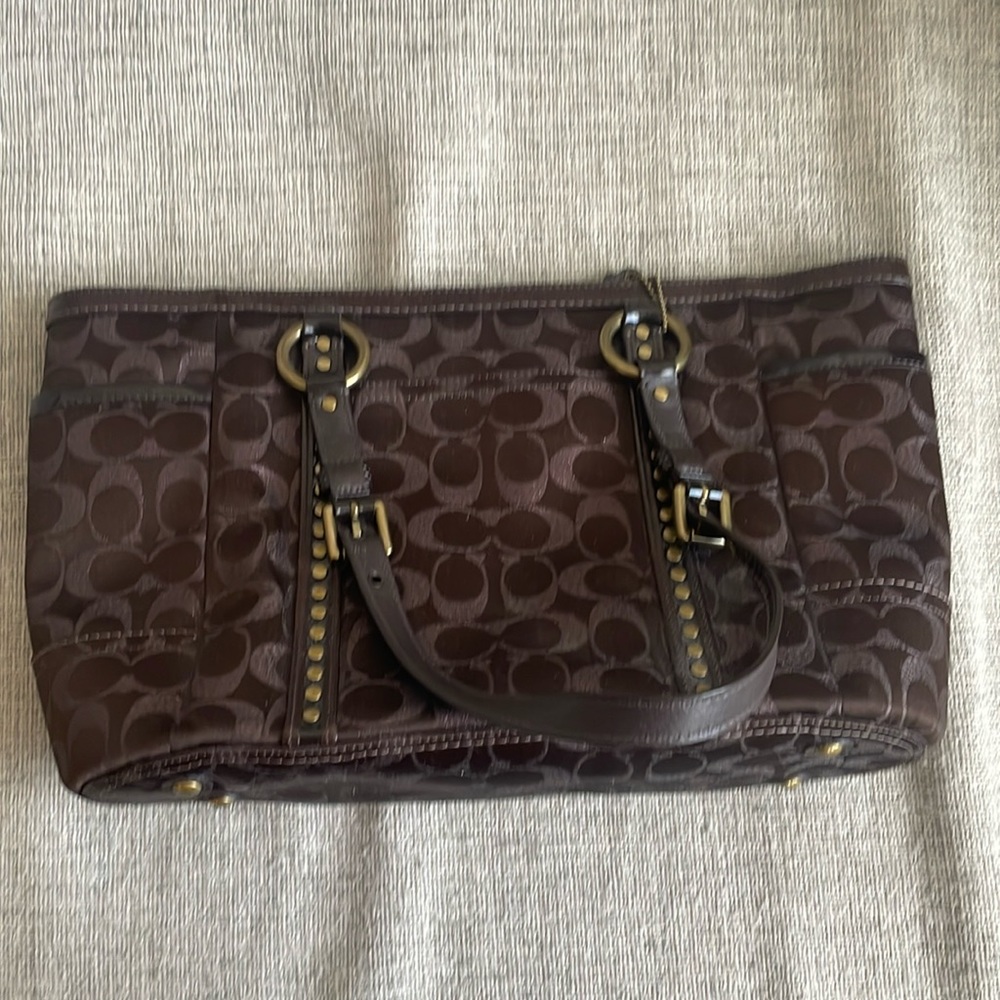 Brown Coach Canvas Bag - good condition